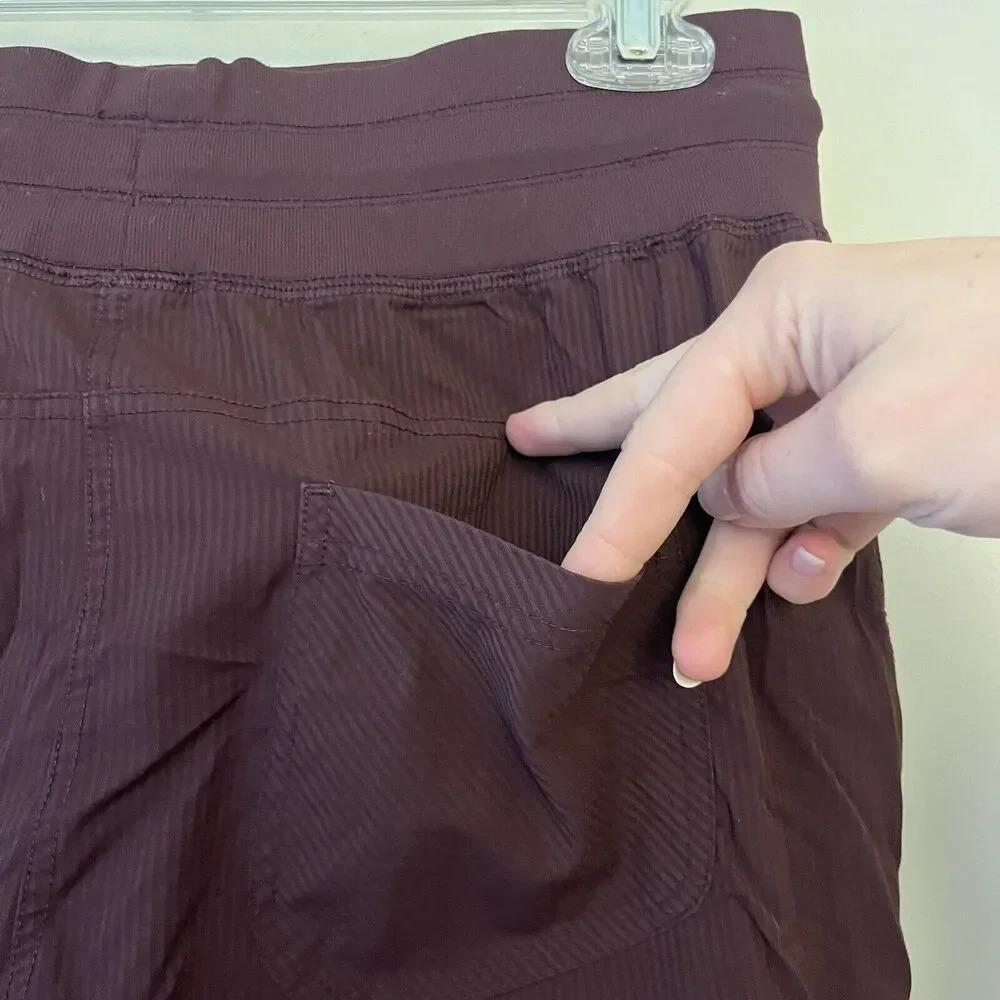 CRZ Yoga Purple Dance Studio Pants Crop Womens Eggplant 30x23 Athleisure Comfort - Picture 8 of 8